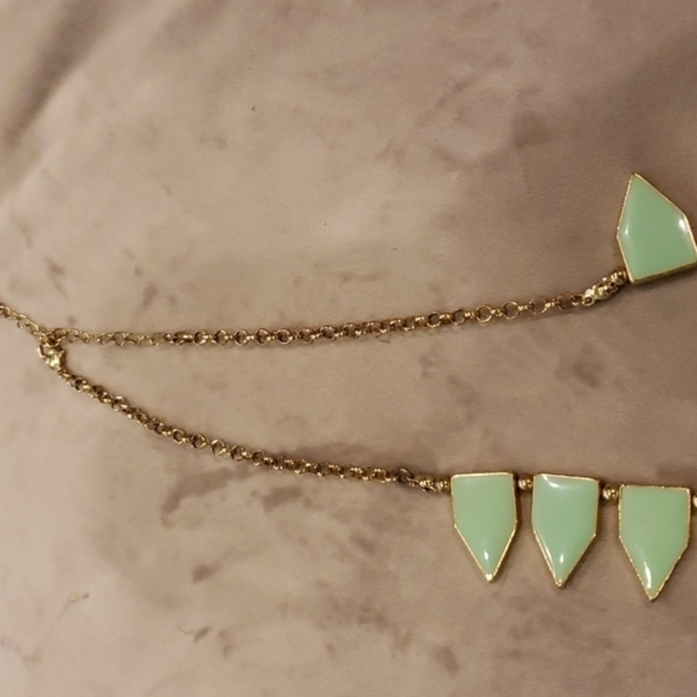 Mint Green Bib Spike Necklace - Picture 5 of 5